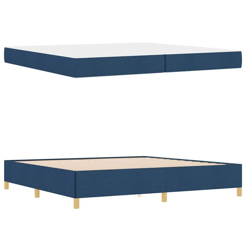 Casa si Gradina - Mobilier - Paturi si accesorii - Paturi - Pat cu arcuri Albastru si Albastru inchis si Alb 200 x 200 cm - Infinity.ro