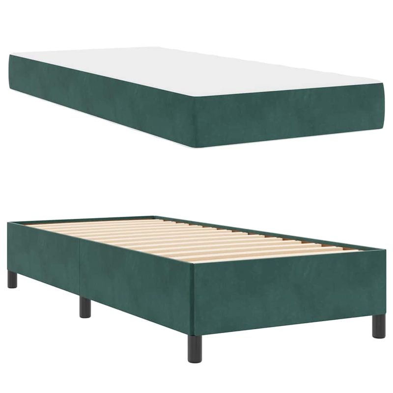Casa si Gradina - Mobilier - Paturi si accesorii - Paturi - Cadru de pat Altele Alb si gri deschis 90 x 190 cm Catifea - Infinity.ro