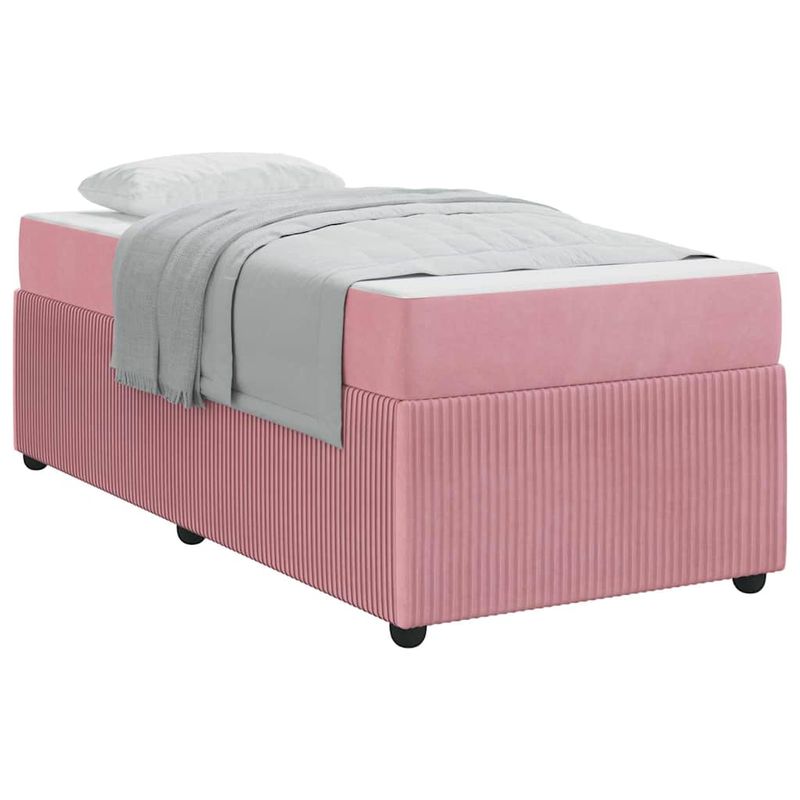 Casa si Gradina - Mobilier - Paturi si accesorii - Paturi - Cadru de pat cu saltea Altele Roz 80 x 200 cm Catifea - Infinity.ro