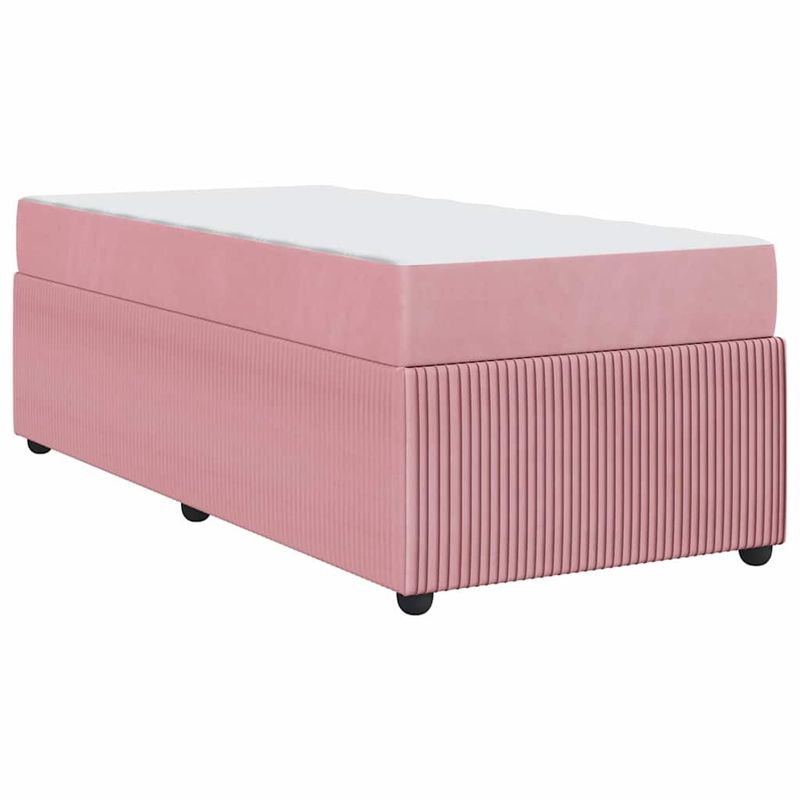 Casa si Gradina - Mobilier - Paturi si accesorii - Paturi - Cadru de pat cu saltea Altele Roz 80 x 200 cm Catifea - Infinity.ro