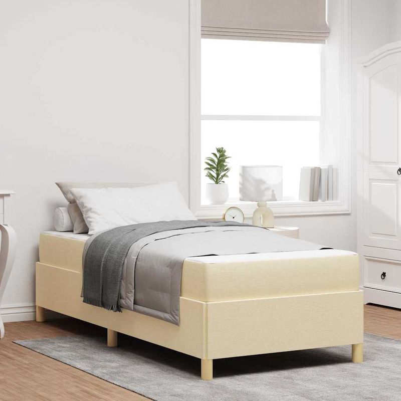 Casa si Gradina - Mobilier - Paturi si accesorii - Paturi - Pat cu arcuri Altele Negru si Maro si Alb 90 x 200 cm tesatura - Infinity.ro
