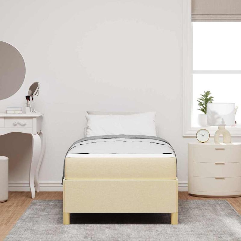 Casa si Gradina - Mobilier - Paturi si accesorii - Paturi - Pat cu arcuri Altele Negru si Maro si Alb 90 x 200 cm tesatura - Infinity.ro