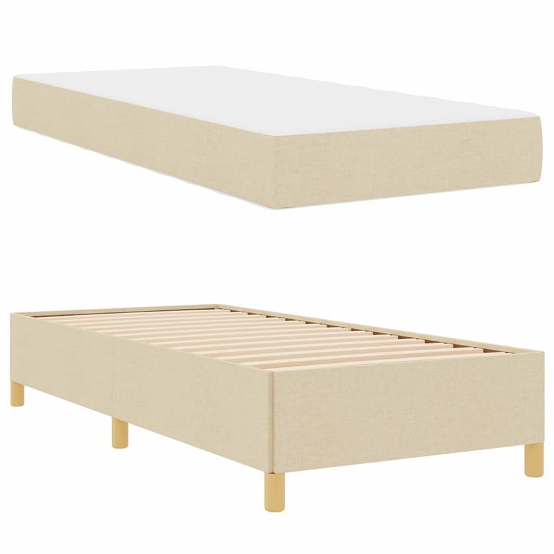 Casa si Gradina - Mobilier - Paturi si accesorii - Paturi - Pat cu arcuri Altele Negru si Maro si Alb 90 x 200 cm tesatura - Infinity.ro