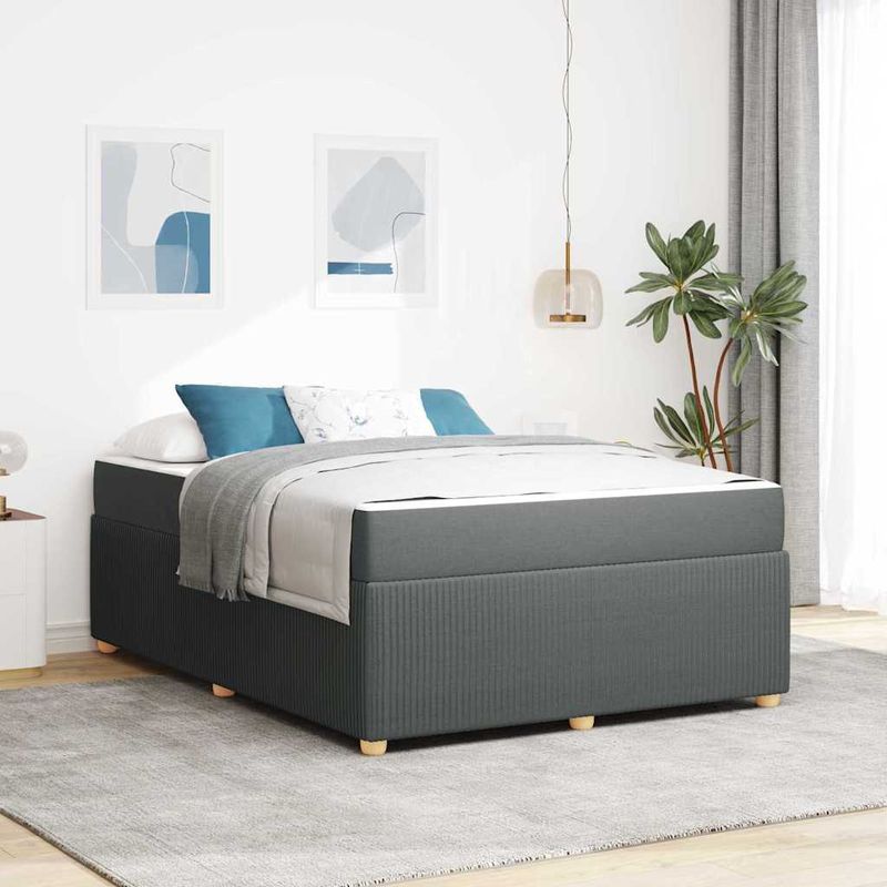 Casa si Gradina - Mobilier - Paturi si accesorii - Paturi - Cadru de pat Altele Gri inchis 140 x 200 cm tesatura - Infinity.ro