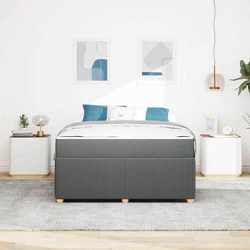 Casa si Gradina - Mobilier - Paturi si accesorii - Paturi - Cadru de pat Altele Gri inchis 140 x 200 cm tesatura - Infinity.ro