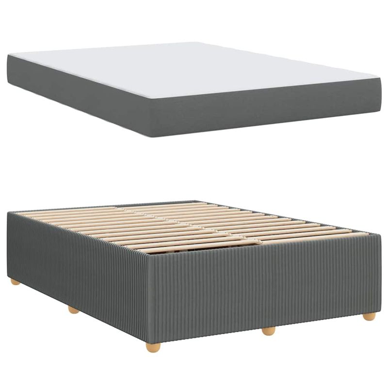 Casa si Gradina - Mobilier - Paturi si accesorii - Paturi - Cadru de pat Altele Gri inchis 140 x 200 cm tesatura - Infinity.ro