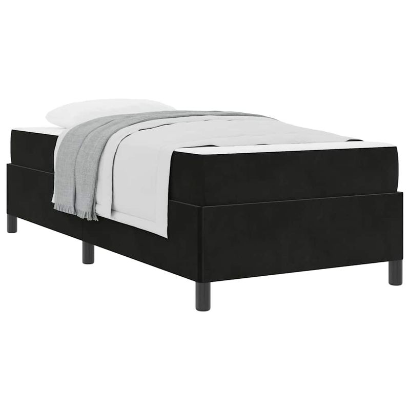 Casa si Gradina - Mobilier - Paturi si accesorii - Paturi - Cadru de pat Altele Negru si Alb si Negru 90 x 190 cm Catifea - Infinity.ro