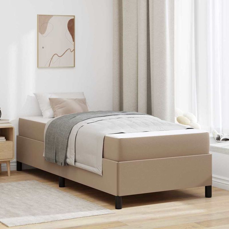 Casa si Gradina - Mobilier - Paturi si accesorii - Paturi - Cadru de pat cu saltea Cappuccino 90 x 190 cm Piele artificiala - Infinity.ro
