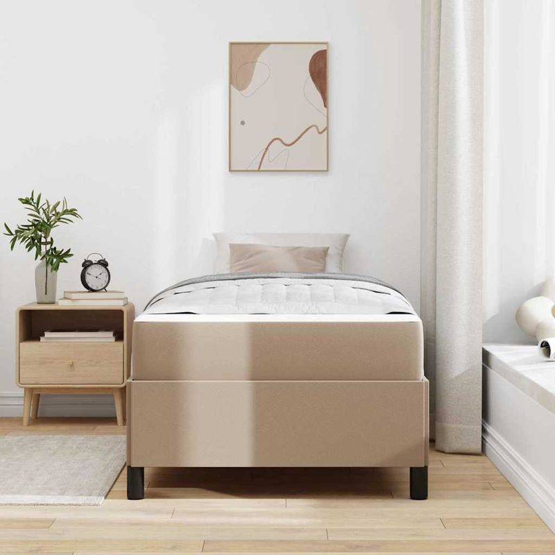 Casa si Gradina - Mobilier - Paturi si accesorii - Paturi - Cadru de pat cu saltea Cappuccino 90 x 190 cm Piele artificiala - Infinity.ro