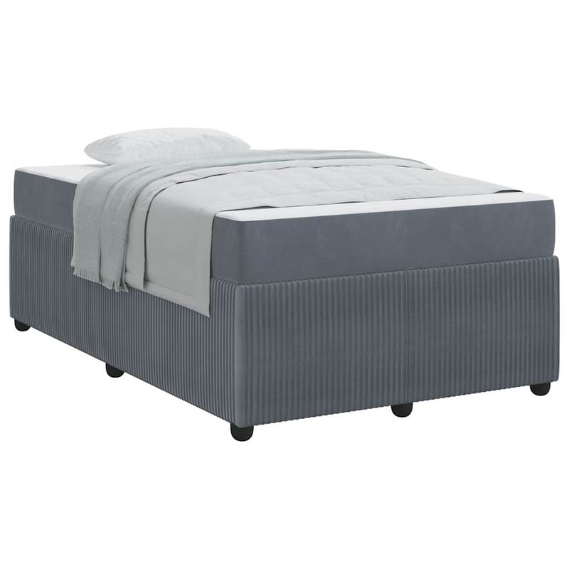 Casa si Gradina - Mobilier - Paturi si accesorii - Paturi - Cadru de pat cu saltea Altele Gri inchis 120 x 200 cm Catifea - Infinity.ro