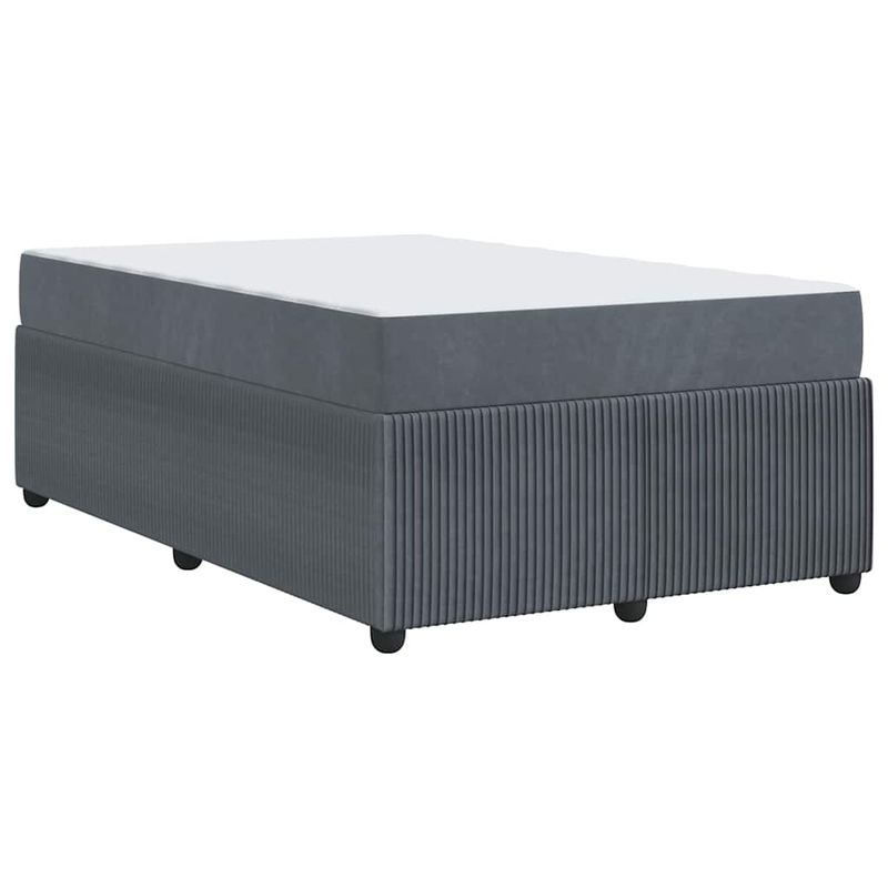 Casa si Gradina - Mobilier - Paturi si accesorii - Paturi - Cadru de pat cu saltea Altele Gri inchis 120 x 200 cm Catifea - Infinity.ro