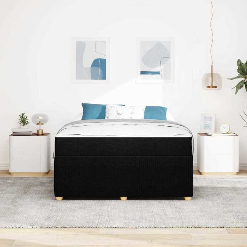 Casa si Gradina - Mobilier - Paturi si accesorii - Paturi - Cadru de pat Altele Negru 140 x 200 cm tesatura - Infinity.ro
