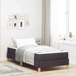 Casa si Gradina - Mobilier - Paturi si accesorii - Paturi - Pat cu arcuri Maro 90 x 200 cm Tesatura, Lemn Ingineresc - Infinity.ro
