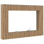 Casa si Gradina - Mobilier - Comode si corpuri - Comode - Set comoda TV 8 pcs stejar artizanal Mediu Lemn compozit - Infinity.ro