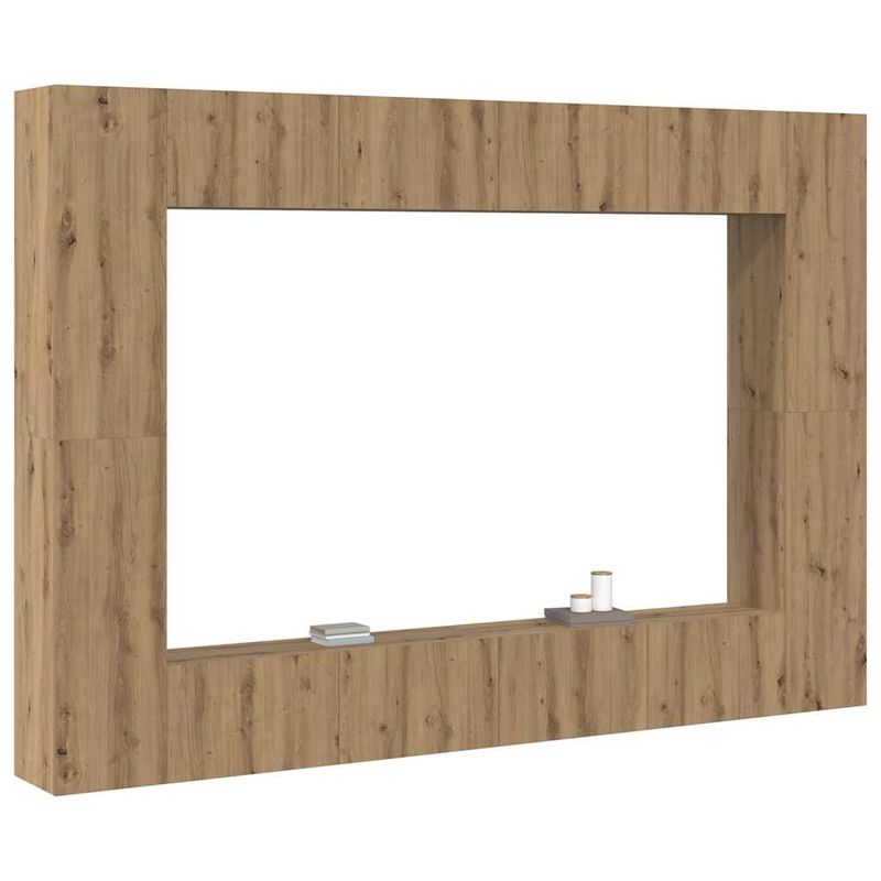 Casa si Gradina - Mobilier - Comode si corpuri - Comode - Set comoda TV 8 pcs stejar artizanal Mediu Lemn compozit - Infinity.ro