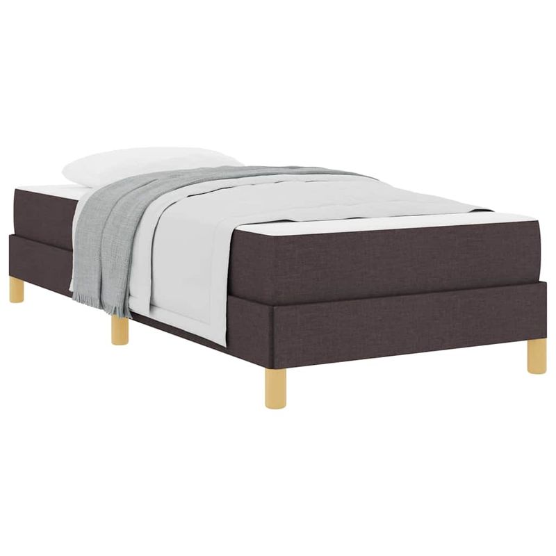 Casa si Gradina - Mobilier - Paturi si accesorii - Paturi - Pat cu arcuri Maro 90 x 200 cm Tesatura, Lemn Ingineresc - Infinity.ro