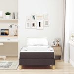 Casa si Gradina - Mobilier - Paturi si accesorii - Paturi - Pat cu arcuri Maro 90 x 200 cm Tesatura, Lemn Ingineresc - Infinity.ro