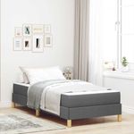 Casa si Gradina - Mobilier - Paturi si accesorii - Paturi - Pat cu arcuri Taupe, Maro 90 x 190 cm Tesatura, Lemn Ingineresc - Infinity.ro