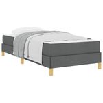Casa si Gradina - Mobilier - Paturi si accesorii - Paturi - Pat cu arcuri Taupe, Maro 90 x 190 cm Tesatura, Lemn Ingineresc - Infinity.ro