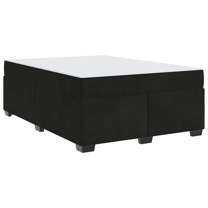 Casa si Gradina - Mobilier - Paturi si accesorii - Paturi - Cadru de pat cu saltea Altele Negru 140 x 200 cm Catifea - Infinity.ro