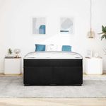 Casa si Gradina - Mobilier - Paturi si accesorii - Paturi - Cadru de pat cu saltea Altele Negru 140 x 200 cm Catifea - Infinity.ro