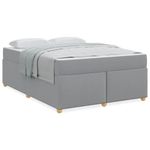 Casa si Gradina - Mobilier - Paturi si accesorii - Paturi - Cadru de pat cu saltea Altele Gri deschis 140 x 200 cm tesatura - Infinity.ro