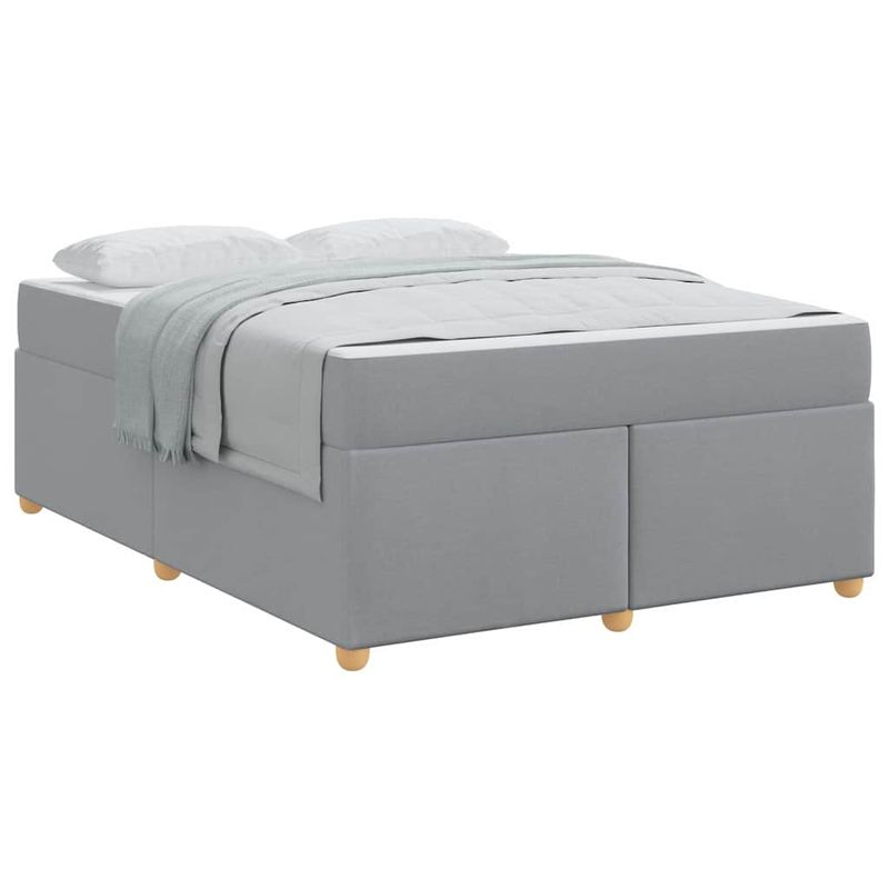 Casa si Gradina - Mobilier - Paturi si accesorii - Paturi - Cadru de pat cu saltea Altele Gri deschis 140 x 200 cm tesatura - Infinity.ro