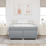 Casa si Gradina - Mobilier - Paturi si accesorii - Paturi - Cadru de pat cu saltea Altele Gri deschis 140 x 200 cm tesatura - Infinity.ro
