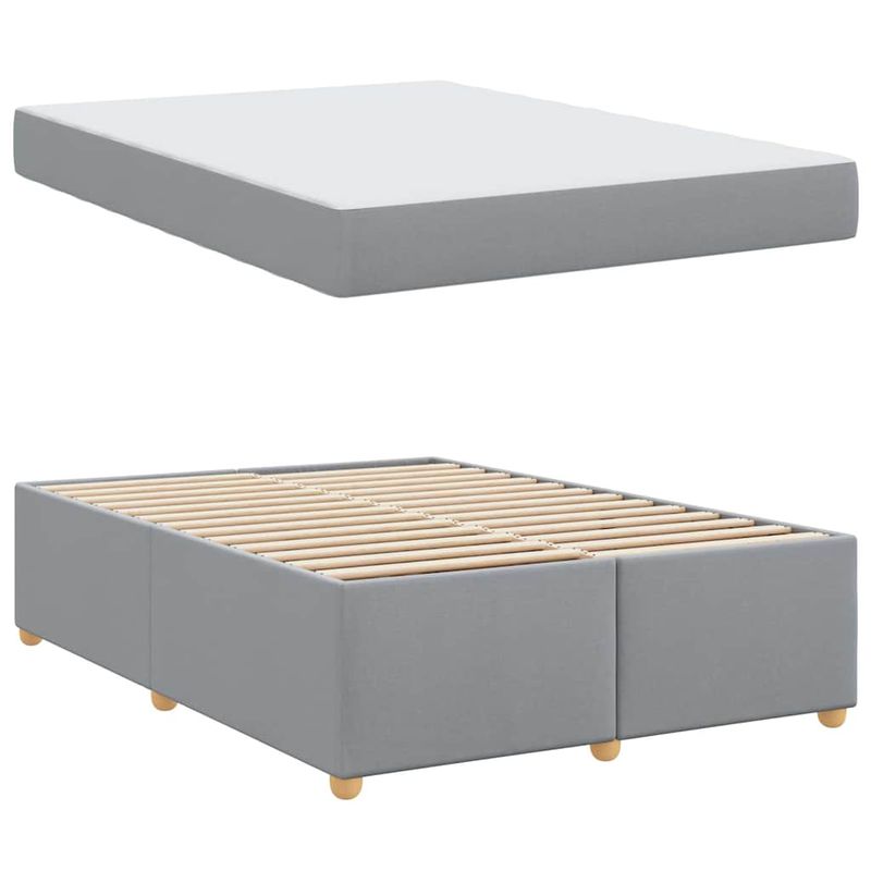 Casa si Gradina - Mobilier - Paturi si accesorii - Paturi - Cadru de pat cu saltea Altele Gri deschis 140 x 200 cm tesatura - Infinity.ro