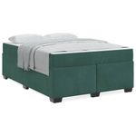 Casa si Gradina - Mobilier - Paturi si accesorii - Paturi - Cadru de pat cu saltea Altele Verde inchis 160 x 200 cm Catifea - Infinity.ro