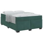 Casa si Gradina - Mobilier - Paturi si accesorii - Paturi - Cadru de pat cu saltea Altele Verde inchis 160 x 200 cm Catifea - Infinity.ro