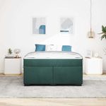 Casa si Gradina - Mobilier - Paturi si accesorii - Paturi - Cadru de pat cu saltea Altele Verde inchis 160 x 200 cm Catifea - Infinity.ro