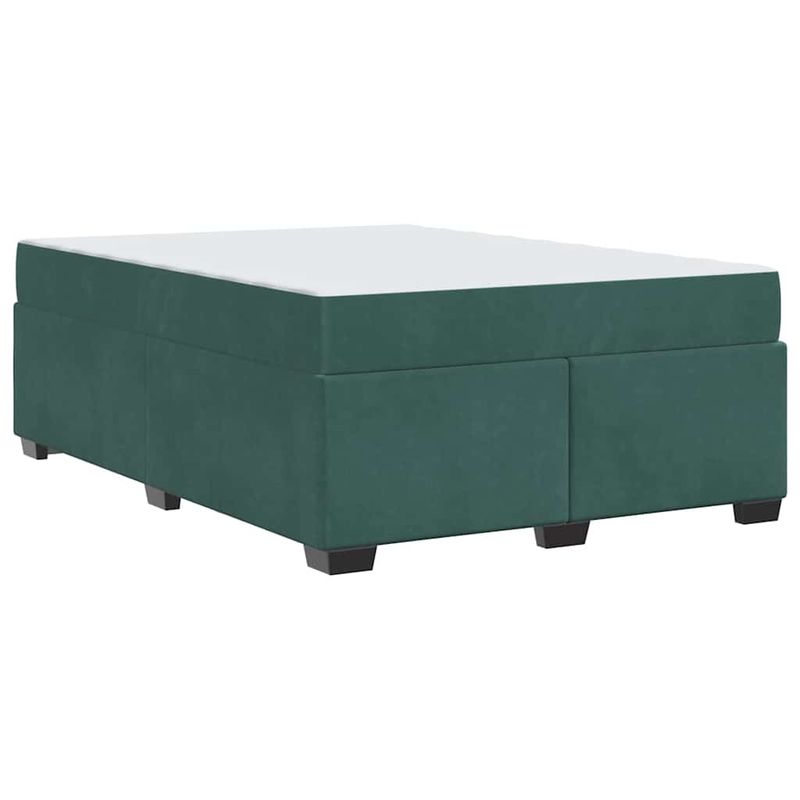 Casa si Gradina - Mobilier - Paturi si accesorii - Paturi - Cadru de pat cu saltea Altele Verde inchis 160 x 200 cm Catifea - Infinity.ro