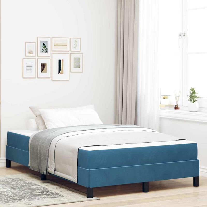Casa si Gradina - Mobilier - Paturi si accesorii - Paturi - Pat boxspring cu saltea Albastru inchis 120 x 190 cm Catifea - Infinity.ro