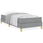 Casa si Gradina - Mobilier - Paturi si accesorii - Paturi - Pat cu arcuri Taupe, Maro 90 x 200 cm Tesatura, Lemn Ingineresc - Infinity.ro