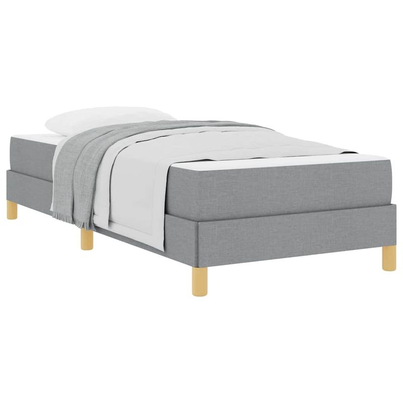 Casa si Gradina - Mobilier - Paturi si accesorii - Paturi - Pat cu arcuri Taupe, Maro 90 x 200 cm Tesatura, Lemn Ingineresc - Infinity.ro