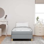 Casa si Gradina - Mobilier - Paturi si accesorii - Paturi - Pat cu arcuri Taupe, Maro 90 x 200 cm Tesatura, Lemn Ingineresc - Infinity.ro