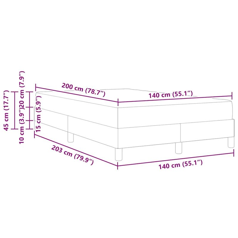 Casa si Gradina - Mobilier - Paturi si accesorii - Paturi - Pat boxspring cu saltea Gri inchis 140 x 200 cm Catifea - Infinity.ro