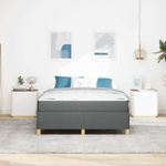 Casa si Gradina - Mobilier - Paturi si accesorii - Paturi - Pat cu arcuri Gri inchis si Alb si Gri inchis 140 x 190 cm - Infinity.ro