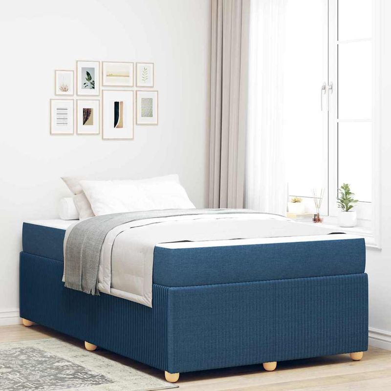 Casa si Gradina - Mobilier - Paturi si accesorii - Paturi - Cadru de pat Altele albastru 120 x 190 cm tesatura - Infinity.ro