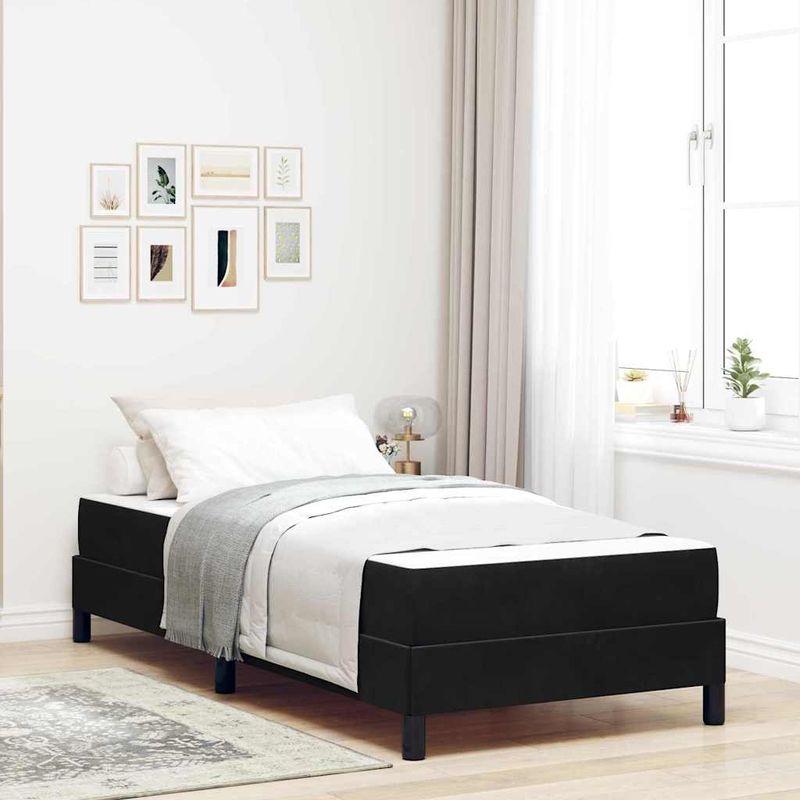 Casa si Gradina - Mobilier - Paturi si accesorii - Paturi - Pat boxspring cu saltea Negru 90 x 190 cm Catifea - Infinity.ro