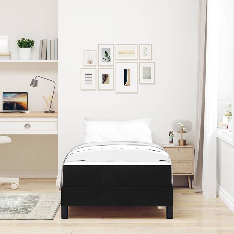 Casa si Gradina - Mobilier - Paturi si accesorii - Paturi - Pat boxspring cu saltea Negru 90 x 190 cm Catifea - Infinity.ro