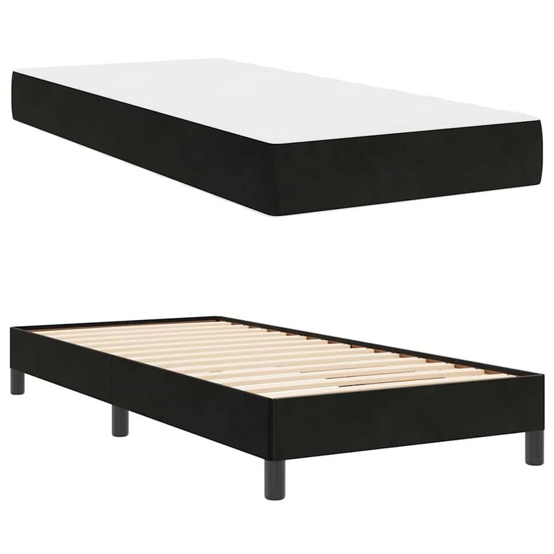 Casa si Gradina - Mobilier - Paturi si accesorii - Paturi - Pat boxspring cu saltea Negru 90 x 190 cm Catifea - Infinity.ro
