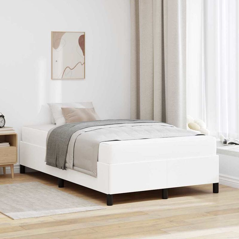 Casa si Gradina - Mobilier - Paturi si accesorii - Paturi - Cadru de pat cu saltea Alb 120 x 200 cm Piele artificiala - Infinity.ro