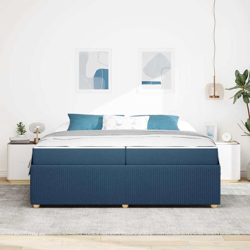 Casa si Gradina - Mobilier - Paturi si accesorii - Paturi - Cadru de pat Altele albastru 200 x 200 cm tesatura - Infinity.ro