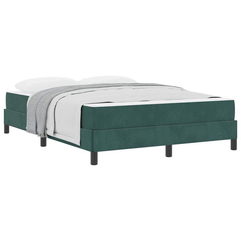 Casa si Gradina - Mobilier - Paturi si accesorii - Paturi - Pat boxspring cu saltea Verde inchis 140 x 190 cm Catifea - Infinity.ro