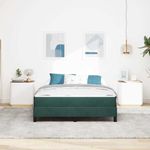Casa si Gradina - Mobilier - Paturi si accesorii - Paturi - Pat boxspring cu saltea Verde inchis 140 x 190 cm Catifea - Infinity.ro