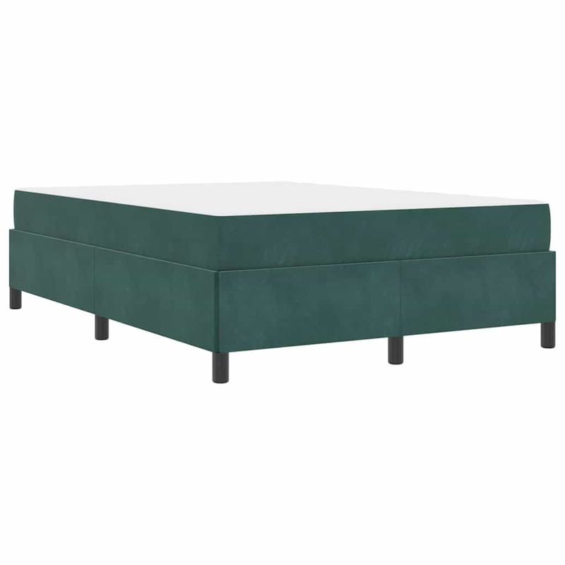Casa si Gradina - Mobilier - Paturi si accesorii - Paturi - Cadru de pat Altele Verde inchis si alb 140 x 200 cm Catifea - Infinity.ro