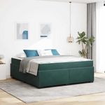 Casa si Gradina - Mobilier - Paturi si accesorii - Paturi - Cadru de pat cu saltea Altele Verde inchis 180 x 200 cm Catifea - Infinity.ro