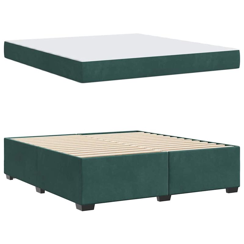 Casa si Gradina - Mobilier - Paturi si accesorii - Paturi - Cadru de pat cu saltea Altele Verde inchis 180 x 200 cm Catifea - Infinity.ro